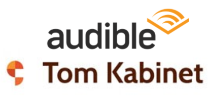 Audible and Tom Kabinet logos composite