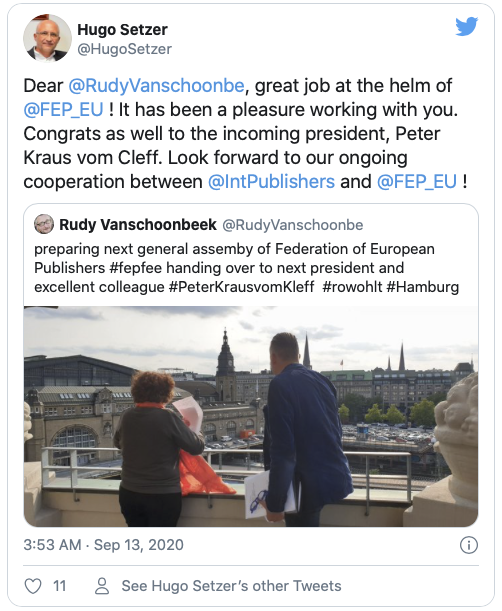 Hugo Setzer Rudy Thanks Tweet