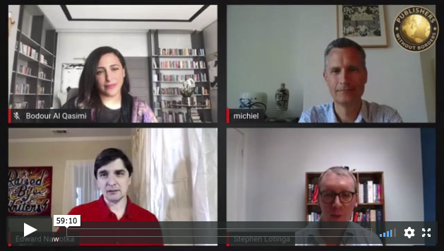 Screenshot from Publishers Without Borders webinar on Diversity and Inclusion