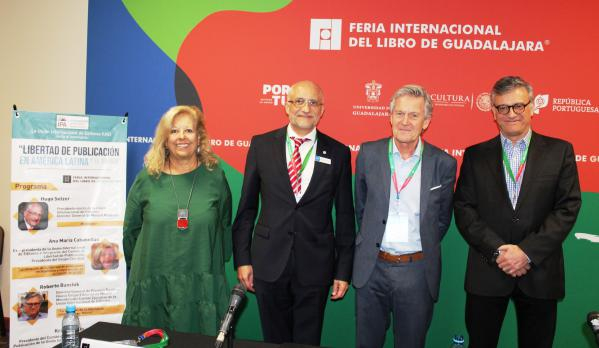 Freedom to Publish panel members: Ana Maria Cabanellas, Hugo Setzer, Kristenn Einarsson, Roberto Banchik